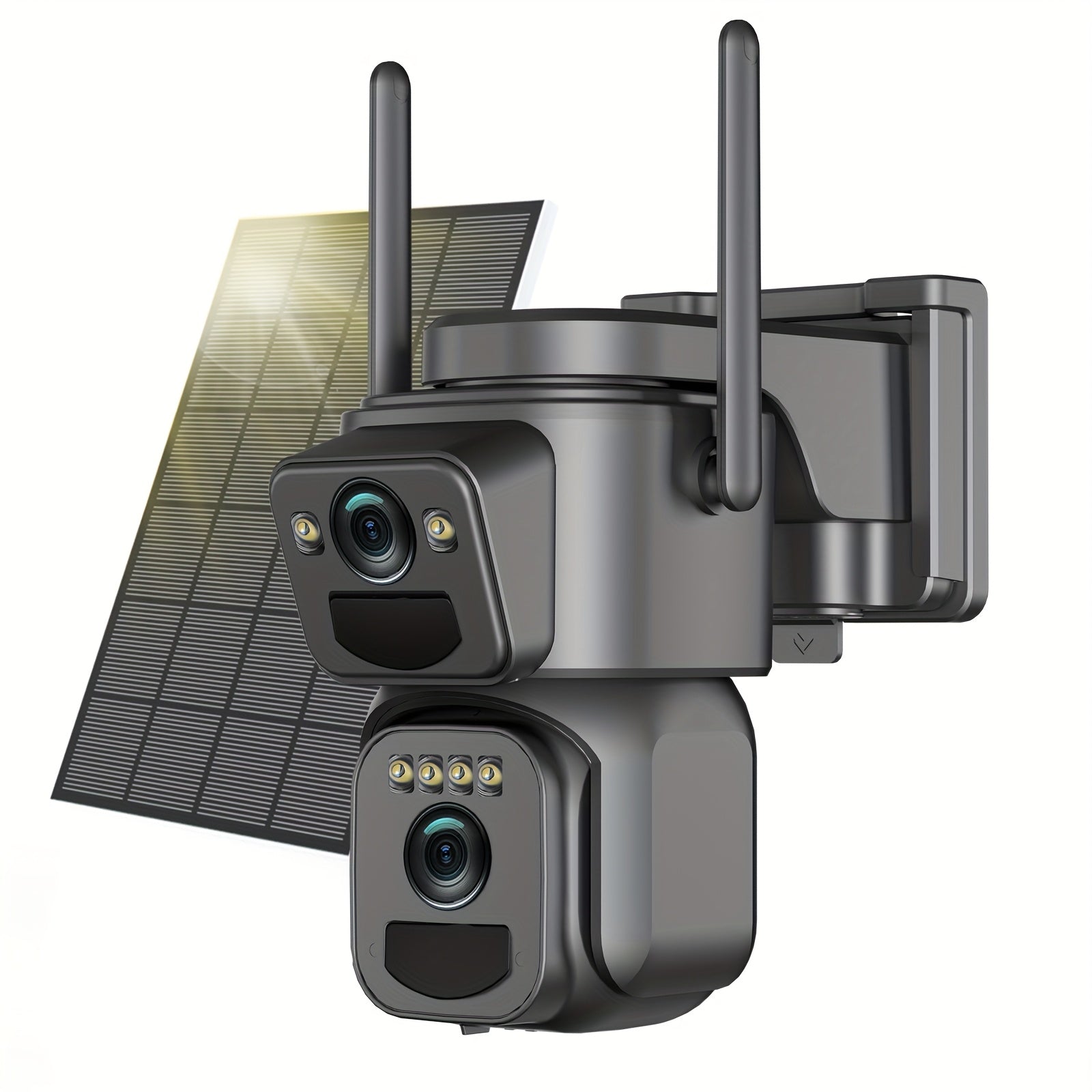 2K Solar PTZ Security Camera 10X Zoom 360° WiFi, Spotlight Alarm Motion Detection Colour Night Vision Two-Way Audio – Solar Bullet + PTZ Dual Camera Outdoor CCTV System