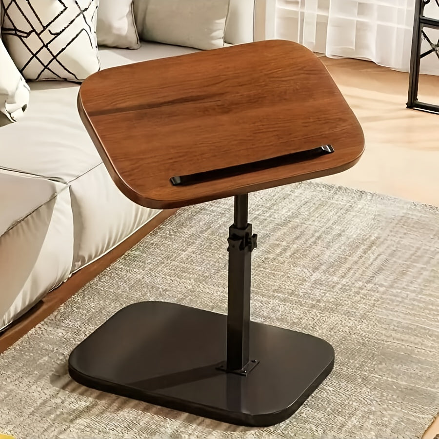 C-Shaped Adjustable Foldable Side Table with Height Adjustment & 360° Rotation – Mobile Sofa End Table for Bedroom Living Room Office