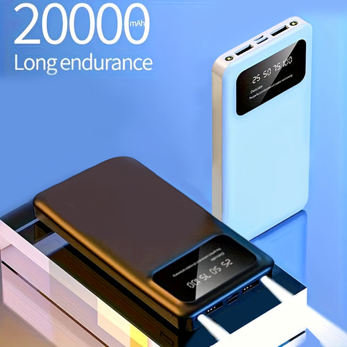 20000mAh Power Bank Dual USB 5V 2.1A LED Digital Display Type-C Micro Input Portable Charger for iPhone Android Samsung iPad - Canada