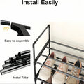A Set of 8-Layer Black Multi-Layer Storage Shoe Rack, a Large Capacity Shoe Rack That Is Easy to Assemble And Disassemble, Suitable for Entrances, Corridors, Living Rooms, Bedrooms, And Bathrooms