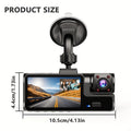 [ Triple Camera Dash Cam with Dual Front & Inside Car & Reversing Camera-Dash Camera for Cars] WIFI, G-Sensor, Loop Recording, Night Vision, Motion Detection, Parking Monitoring - for Taxi, Truck, SUV, Sedan - Car Accessories, 16GB/32GB(optional)