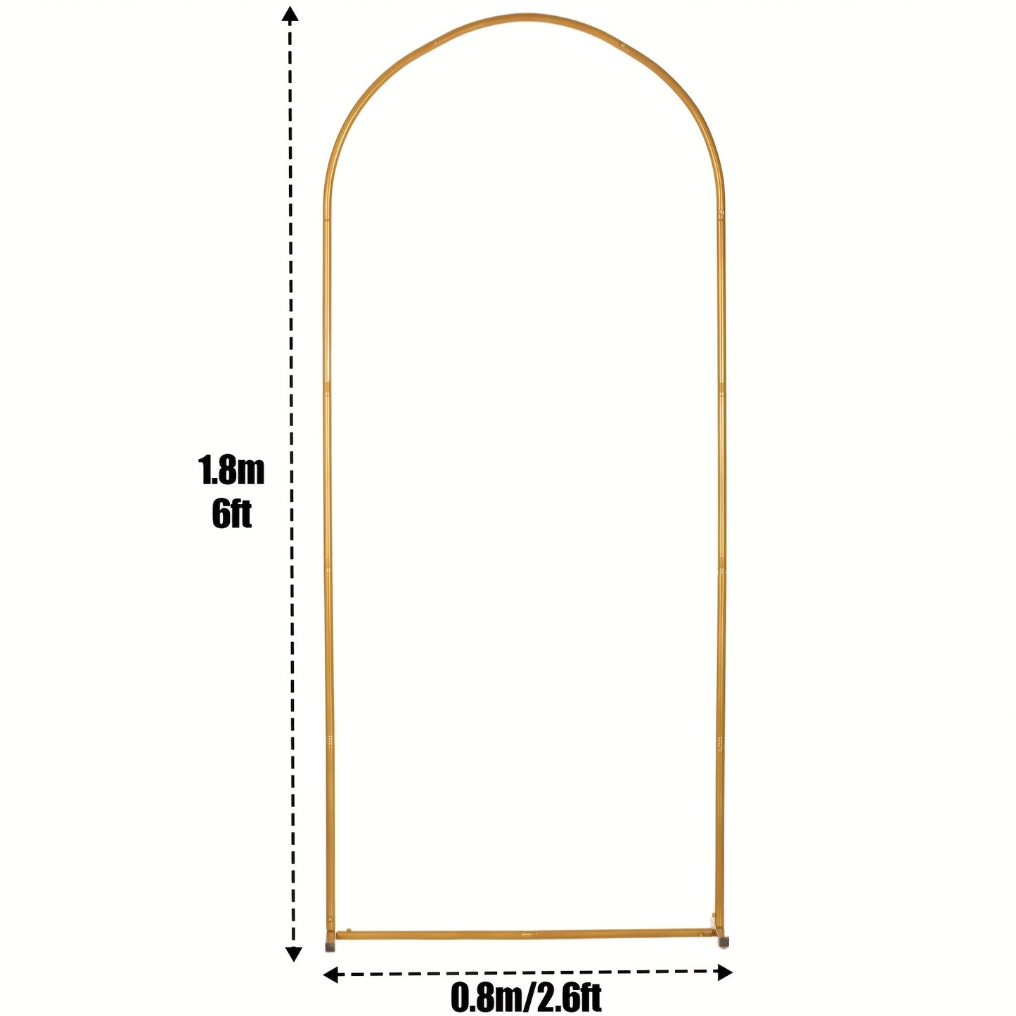 Golden Metal Wedding Arch Backdrop Stand – 7.2FT, 6.6FT & 6FT Sizes | Floral Balloon Arch for Wedding Ceremony, Baby Shower, Birthday Party, Garden & Christmas Decoration | ShopVora CA