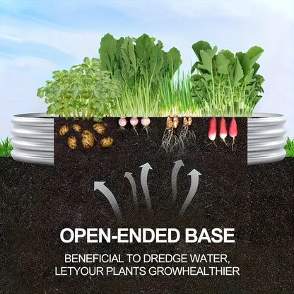 Galvanized Raised Garden Bed Kit 2 Pack - Oval Large Metal Planter Boxes Outdoor for Vegetables, Herbs & Flowers, Garden Boxes for Backyard, Patio & Lawn