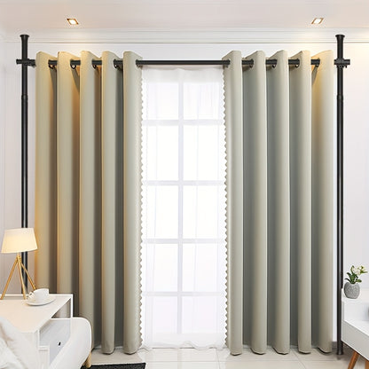 Tension Curtain Rod Floor to Ceiling No Drill – Adjustable Heavy Duty Freestanding Room Divider, 28-139" Wide 48-120" High, 55lb Capacity, Black & White | Canada