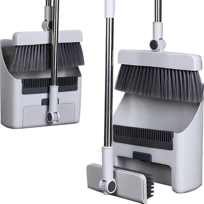 3-in-1 Folding Broom, Dustpan & Floor Brush Set – Soft Bristles, Long Handle, Compact Storage | Efficient Hair-Free Cleaning for Home, Office & Dorm | Space-Saving Cleaning Essential | ShopVora CA