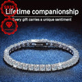 S925 Sterling Silver 4mm Moissanite Tennis Bracelet for Women - Bright Cut Diamond-Like Stones, Elegant Luxury Bracelet for Weddings, Birthdays, Anniversaries & Mother's Day, 10.747g