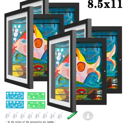 Kids Art Frames Front Opening Changeable – Children Artwork Storage Display Frame Holds 50 Pieces for Wall, Set of 2 or 4 (Drawings, Crafts & Art Projects)