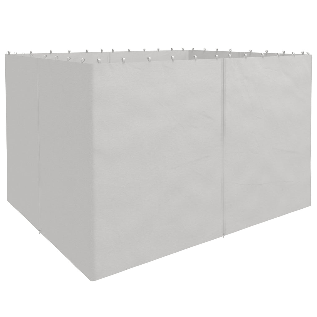 Replacement Gazebo Curtains with Zipper, 4-Panel Gazebo Privacy Side Panels Only, for 10' x 12' (3 x 3.6 M) Gazebos or Pergolas, Hooks/C-Rings Included, Brown, Outdoor Events Protection, Durable Polyester Fabric, Easy Installation