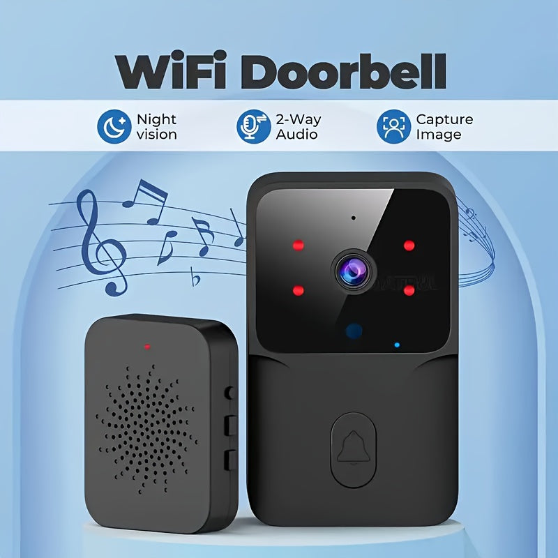 Smart HD Video Doorbell Camera with Built-In Battery, Night Vision, Voice Change, 2-Way Audio, Photo & Recording, WiFi Rechargeable Security Doorbell – No Wiring Needed for Canadian Homes