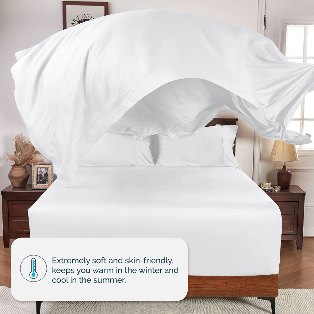 [Deep Sleep] 4/6pcs BAMBOO Bed Sheet Set, Luxury Soft Hotel & Cooling Sheet Set For Hot Sleepers, 5 Star Hotel Experience Bed Sheets Sets Deep Pocket Up To 16" Breathable Bedding For Room Bedding Sheets QUEEN BED SHEETS Extra Soft