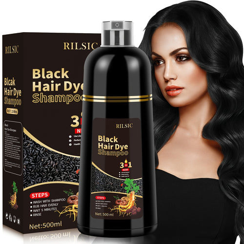 3-in-1 Hair Dye Colour Shampoo – Instant Grey Hair Coverage, Ammonia Free Herbal Formula, Lasts 30 Days for Men & Women | 16.91oz Natural Hair Colouring