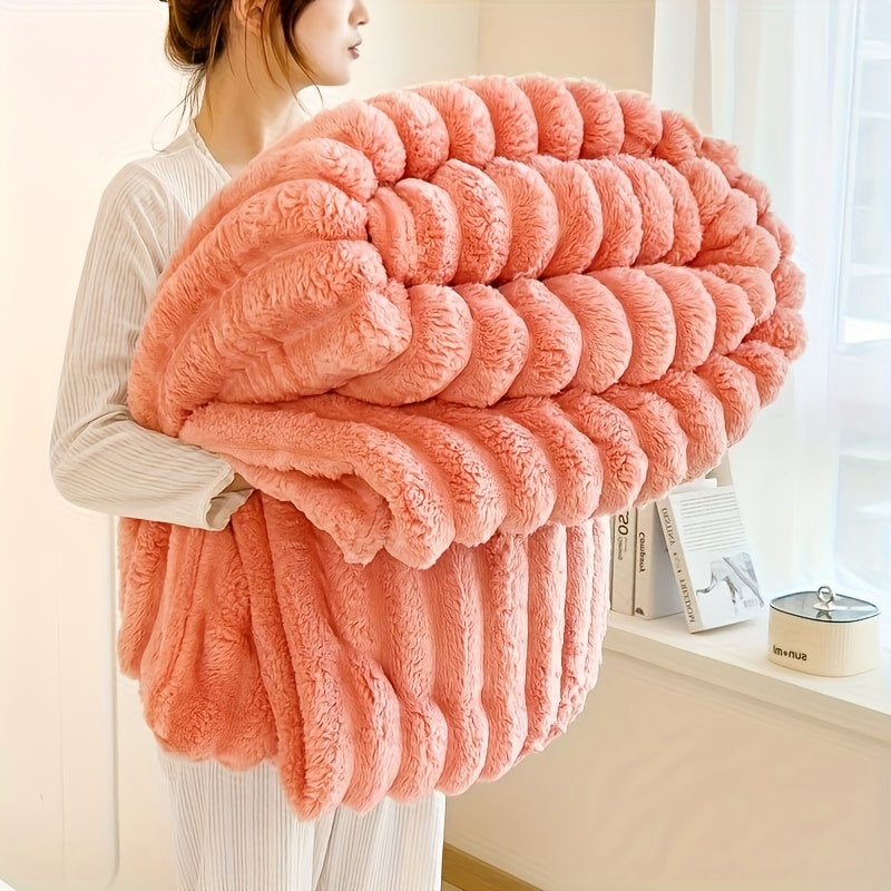 Extra Large Blanket 108 in X 90 in X 90 in Thickened Blanket Soft And Comfortable Faux Rabbit Hair Reversible Blanket Thermal Fleece Blanket Nap Blanket Air Conditioning Blanket Office Outdoor Camping Gift Blanket Perfect for All Seasons