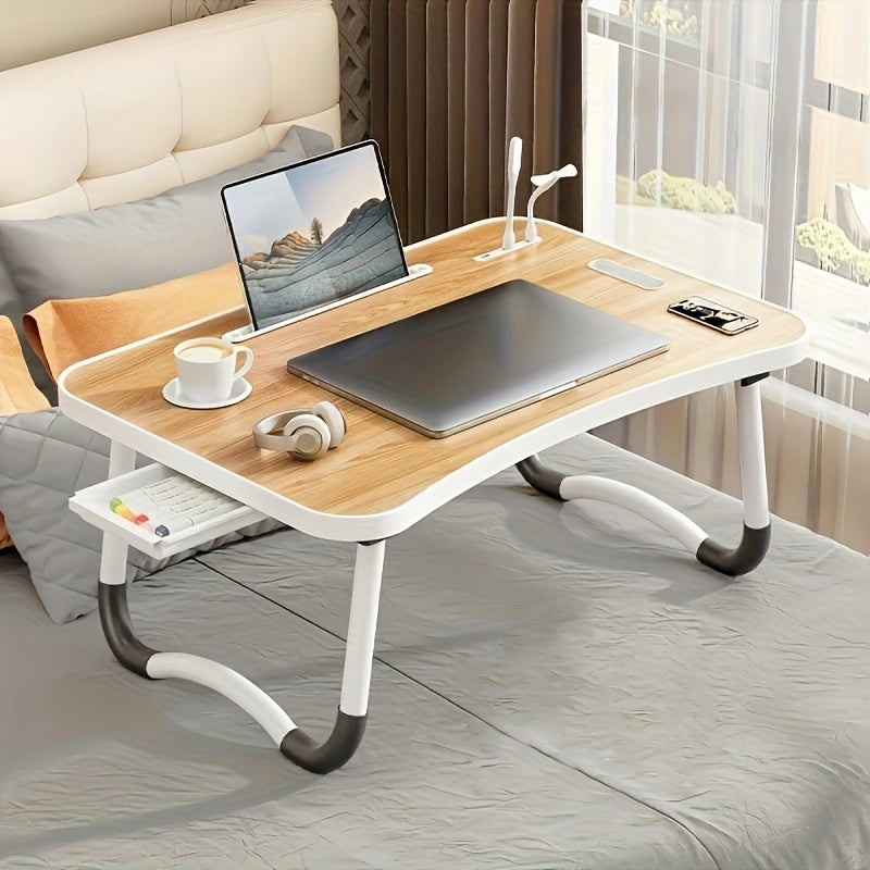 Extra Large Portable Laptop Folding Desk – Adjustable Bed Table Tray Stand for Reading, Writing & Eating on Bed, Sofa or Floor, Sturdy No-Assembly Study Table, Perfect Holiday Gift