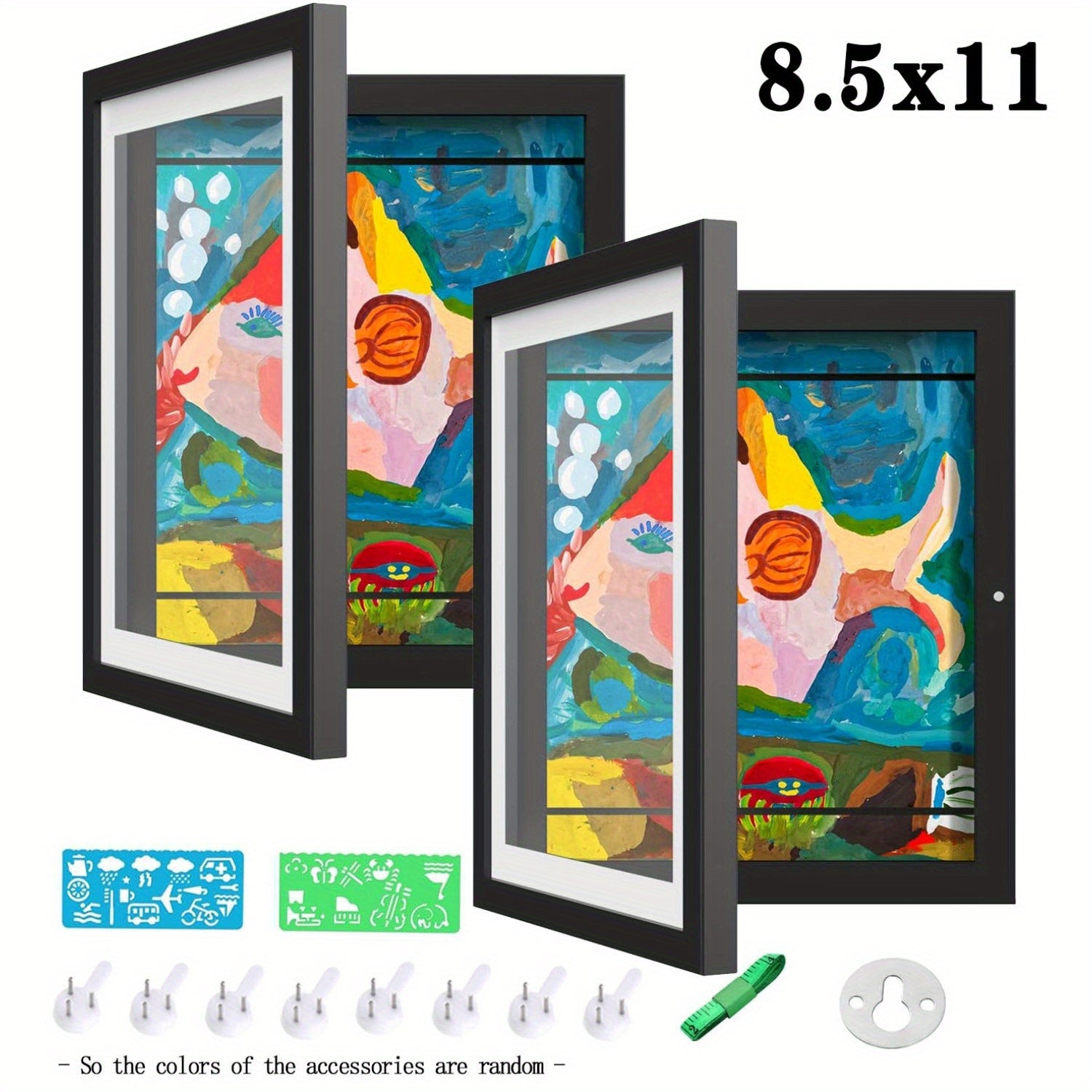 Kids Art Frames Front Opening Changeable – Children Artwork Storage Display Frame Holds 50 Pieces for Wall, Set of 2 or 4 (Drawings, Crafts & Art Projects)