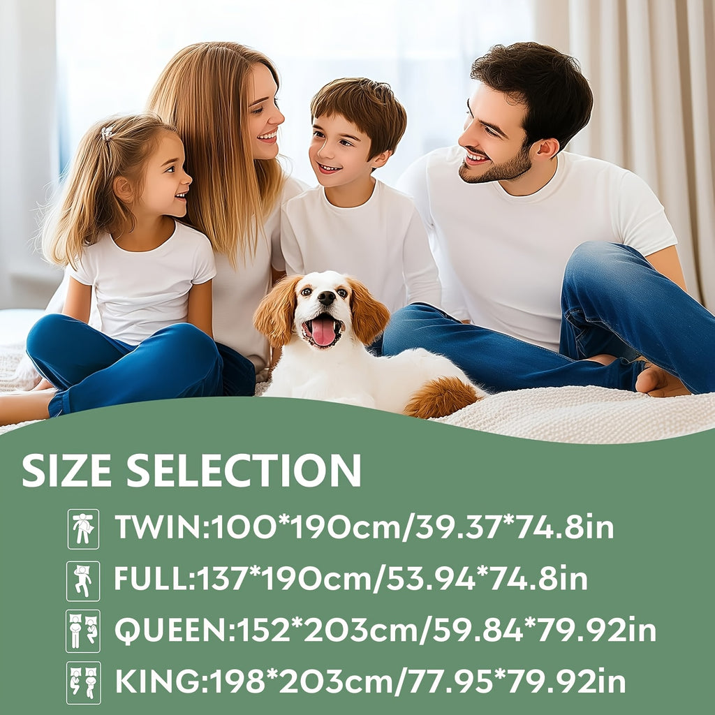 Thicken Waterproof Mattress Protective Cover - Home Fitted Sheet Set The Mattress Topper Fits Tightly to The Bed, for Bedroom, Guest Room, Hotels, Comfortable And Durable, Breathable, for Twin&Full&Queen&King, Christmas&Halloween Gift