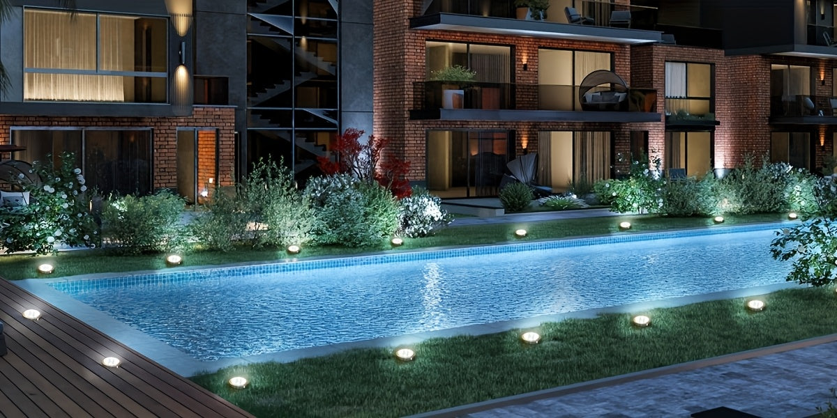 IP44 Solar In-Ground Lights 8 LED – Regular & Mini Versions, Auto On/Off, 4-20 Pack for Garden, Pathway, Driveway, Stairs, Deck & Swimming Pool | ShopVora CA