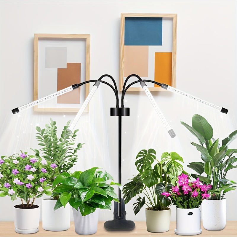 Full Spectrum LED Plant Grow Light with Adjustable Tripod Stand – 80 LED 4-Head Indoor Plant Growth Lamp, 15–60 Inch Height, Full Spectrum Lighting for Seedlings Herbs Flowers & Indoor Gardens