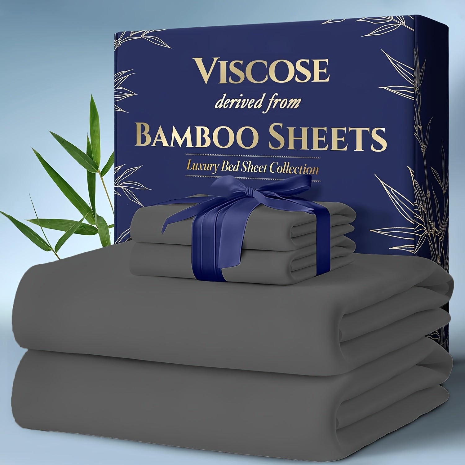 Cooling Bamboo Viscose Bed Sheets King Size Set with Pillowcases – Ultra-Soft Deep Pocket Cooling Sheets for Hot Sleepers Kids & Adults Bedroom