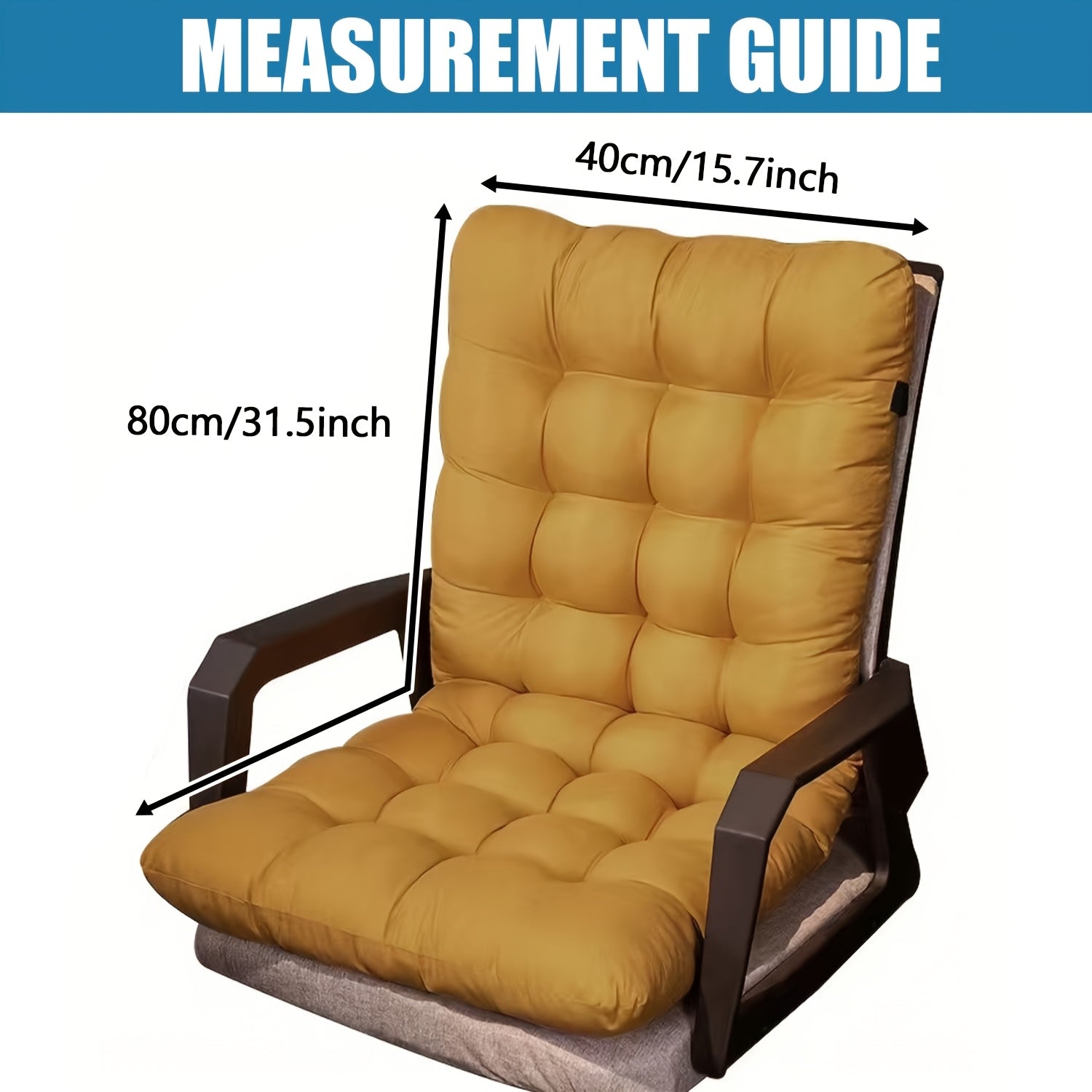 1pc Rocking Chair Cushion with Ties, Overstuffed Seat Back Cushion Pad Lounge Chair Cushions Patio Outdoor Chair Pad Bench Cushion