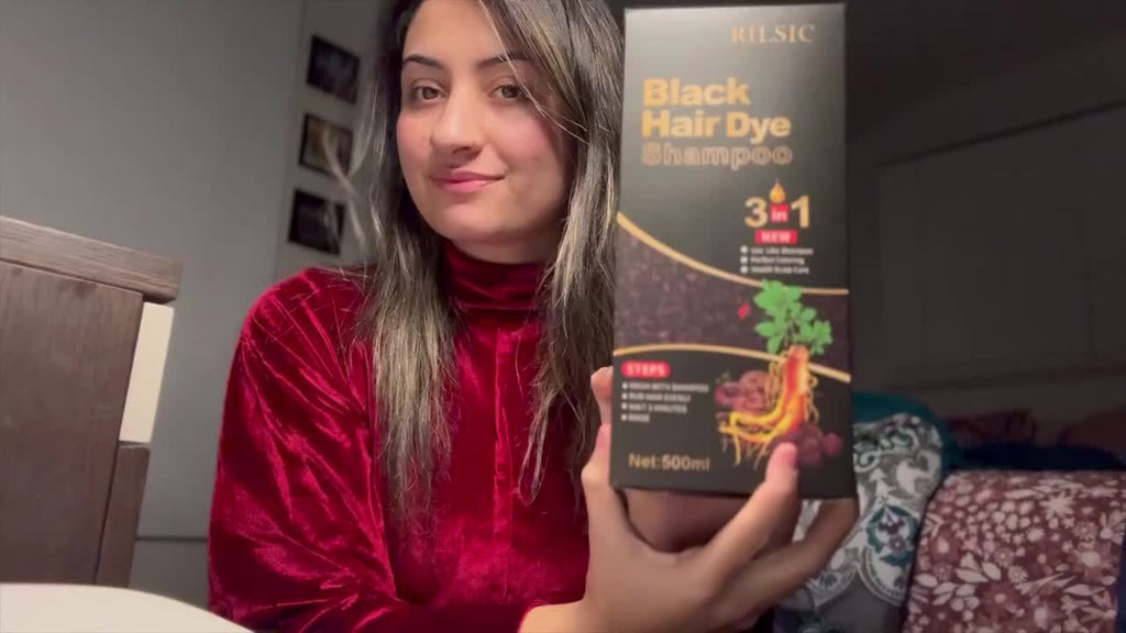 Hair Dye Shampoo for Grey Hair 3-Pack - Herbal Natural 3-in-1 Instant & Long-Lasting Gray Hair Coverage Shampoo for Men & Women, Plant Squalene Formula for All Hair Types