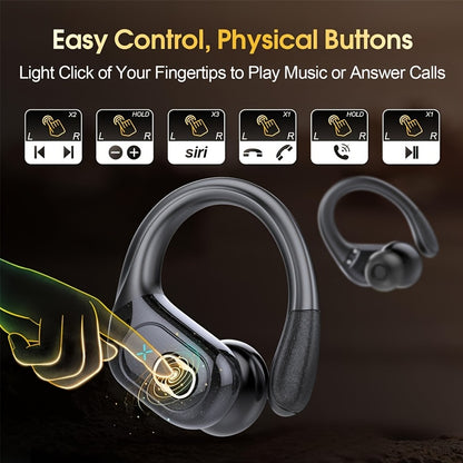 75H Sport Wireless Earbuds with Ear Hooks, ENC Noise Cancelling Mic, Stereo Deep Bass – Bluetooth Earphones for Workouts, Running, Gym & Outdoor Activities, Perfect Gift Canada