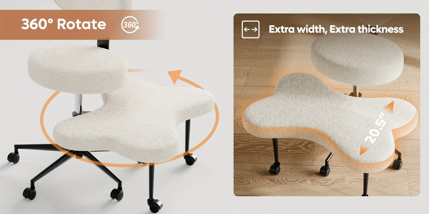 Cross Legged Chair with Wheels Height Adjustable Meditation Chair Ergonomic ADHD Chair for Fidgety Sitters Yoga Lovers PU Leather Velvet Office Home Canada