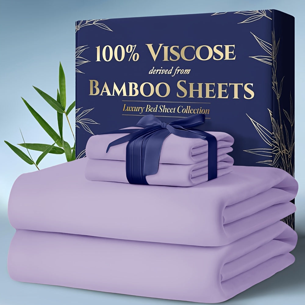 Bedding Sheet & Pillowcase Sets Cooling Bed Sheets King Set - Luxurious & Ultra-Soft King/Kids Size Cooling Sheets for Hot Sleepers - Comfortable & Cool Bamboo Viscose Sheets Deep Pockets for Bedroom Children's Room