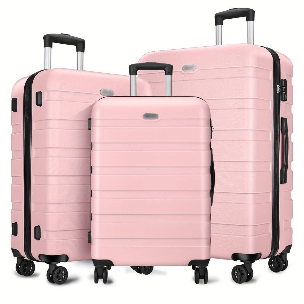 Luggage Sets 3pcs Hardside Suitcase (20"/24"/28"), PC+ABS Hard Shell with TSA Lock, 4 Spinner Wheels, Comfort Grip Handle, Lightweight Travel Luggage for Women Men, Carry On & Checked Set
