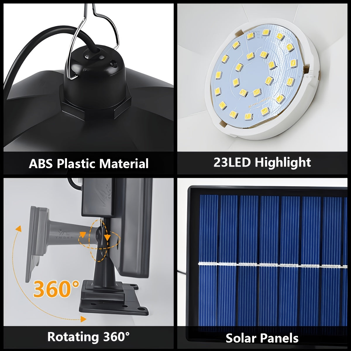 Solar Roof Lights, Outdoor Solar Lamps, Solar Chandeliers, with IP55. Automatically Turn On When It Gets Dark And Automatically Turn Off During The Day. Suitable for Gazebos, Barns, Chicken Coops, Courtyards, Garages, Campsites, Porches