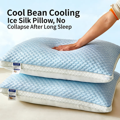 Cooling Massage Neck Pillow Set of 2 - Breathable Sleep Support Pillow for Deep Sleep, Moisture-Wicking Cervical Pillow for Adults, Home Bedroom Bedding Pillow Great Father's Day Gift