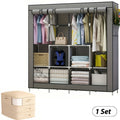 Portable Closet Large Wardrobe Closet Clothes Organizer With 6 Storage Shelves, 4 Hanging Sections 4 Side Pockets, Portable Closets