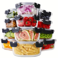 Black 24pcs (12 containers + 12 lids)
