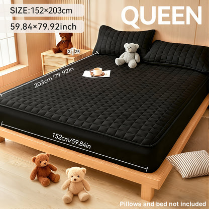 Waterproof Mattress Protector Cover Fitted Sheet Thickened Breathable Mattress Topper Pad Twin Full Queen King Size Bedroom Guest Room Hotel Comfortable Durable Bed Cover