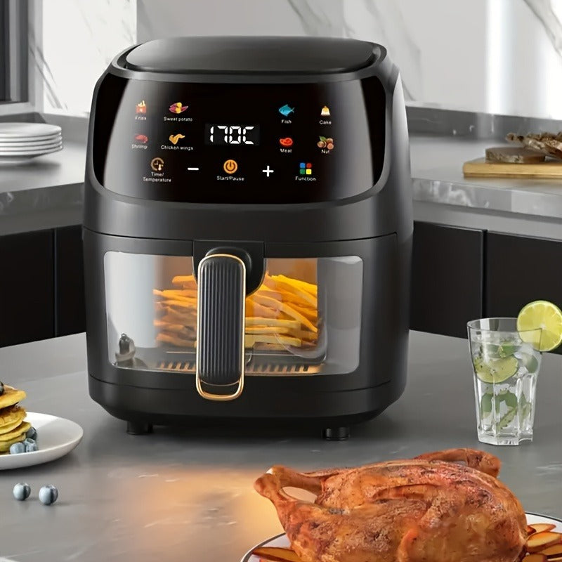 1 Air Fryer, 1.59 Gallon Air Fryer Oven, with Smart Cooking Program, Large Capacity Multi-function Electric Fryer, Household Electronic Touch Control Multi-function Air Fryer, Kitchen Appliances 110V-130V