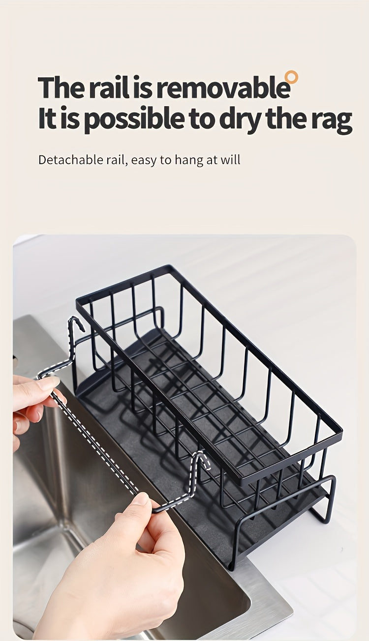 Kitchen Sink Organizer/Stainless Steel Sponge Holder/Sink Caddy for Brush, Soap, And Cloth/Space-Saving Countertop Storage for Kitchen Accessories/with Drainage