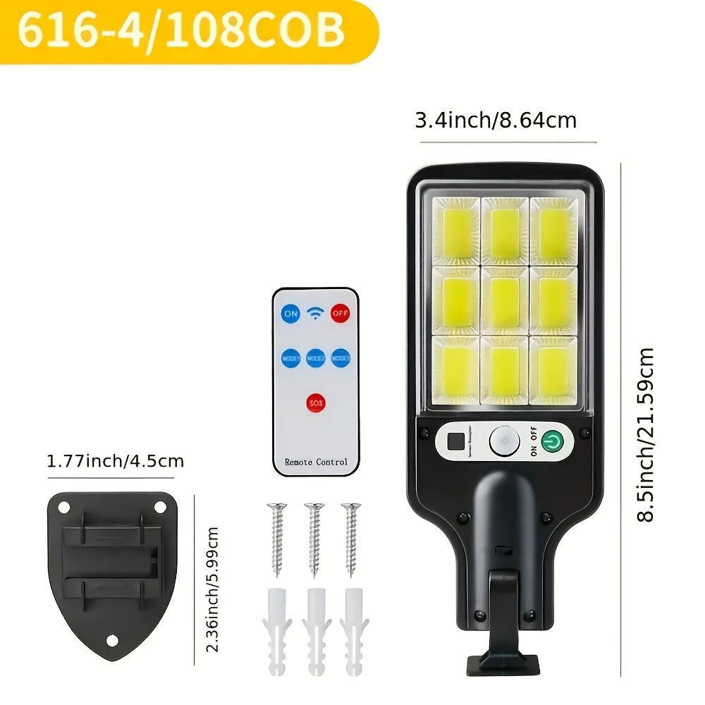 4/2pcs Solar COB High-brightness Searchlight, Smart Sensor Remote Control + Human Body Sensor Dual Control, IP44 Waterproof Level, Dedicated To Villa Gardens And Courtyards, Smart Life, Convenient Experience, Light Up Your Outdoor Space