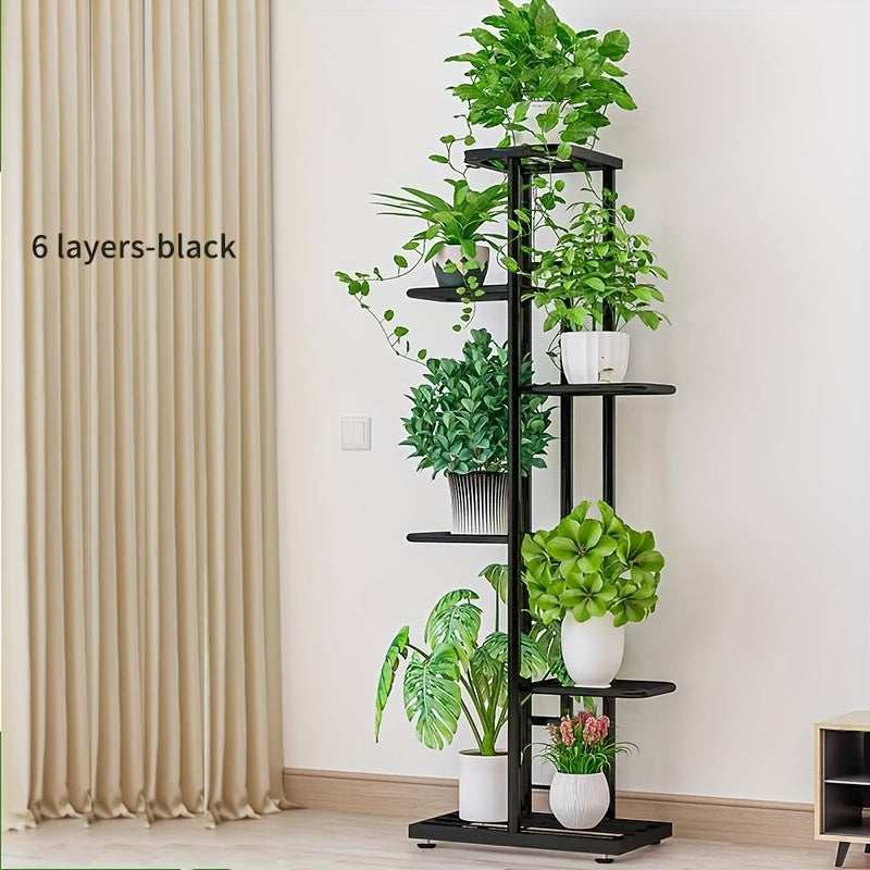 Multi-Tier Iron Plant Stand with Flower Shelf – 4, 5 & 6 Layer Indoor Outdoor Planter Rack for Potted Plants, Balcony, Patio, Living Room & Garden Display