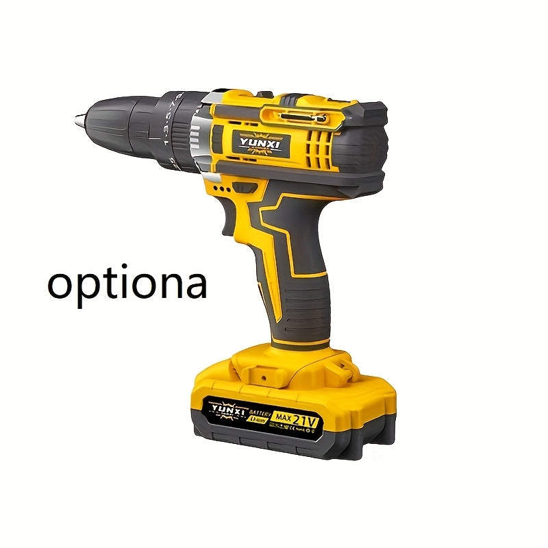 Additions Sold Separately Wireless Portable Drill, Optional Multifunctional Rechargeable Drill Set, Optional with Work Light, Battery And Quick Charger, Suitable for Wood, Metal, Project Drill Set