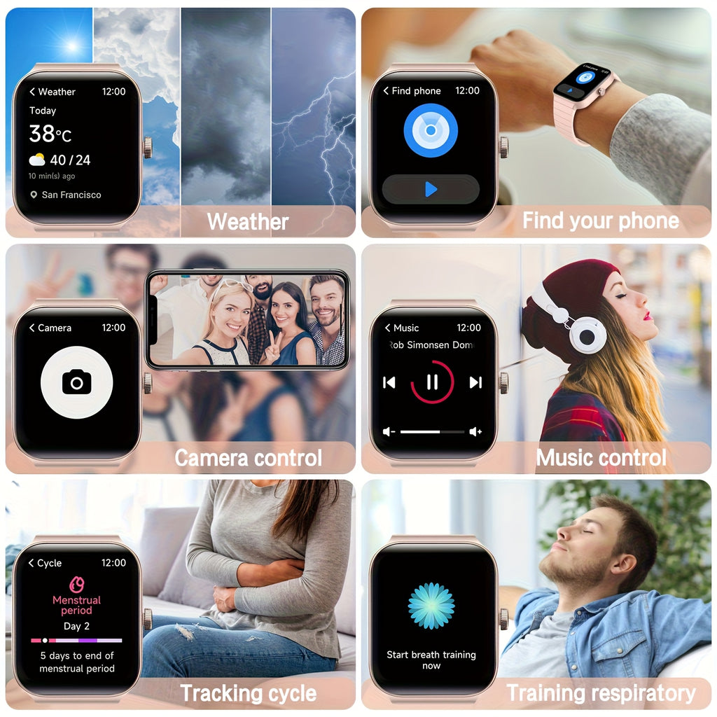 1.83" Full Touch Screen Smart Watch With Alexa For Women Men, Wireless Call, 105+ Sports Modes, 24/7 Health & Sleep Tracker, Comfort Breathable Strap, Long Battery Life, Phone Finder & Remote Camera For Android & iPhone, Practical Gifts For Holidays