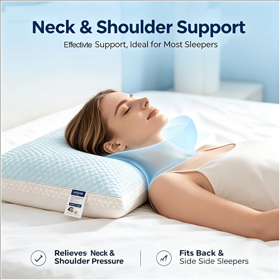 2 Pack Fiber Cooling Pillow - Breathable Neck Support Pillow For Sleep, Moisture-Wicking & Sweat-Absorbing Home Pillow, Soft Satin Cover With Zipper Design, Medium Firmness, All-Season Essential For Sleeping