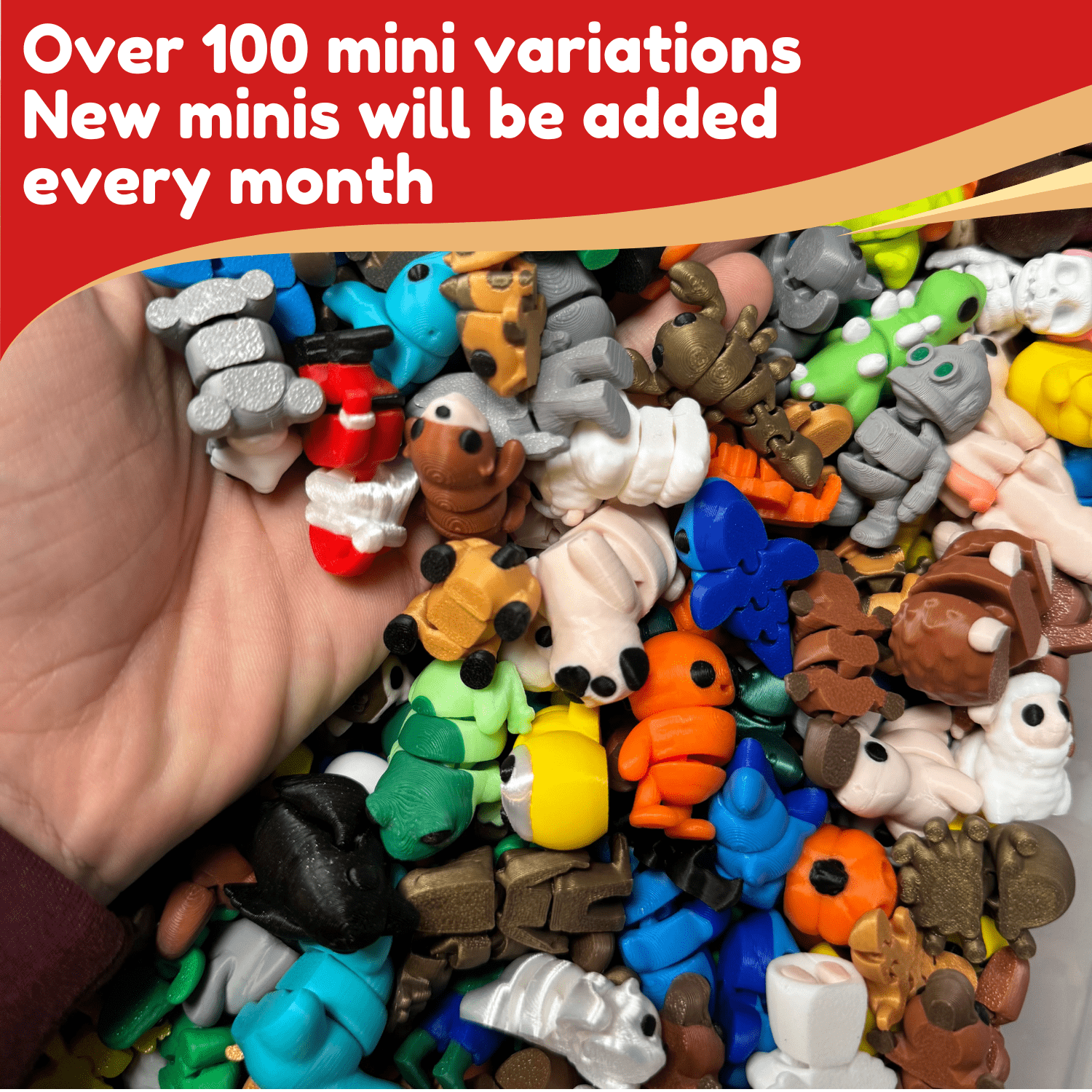 100 PCS Random Mini Fidget Toy Pack – Cute Mixed Animal & Creature Figures • 150+ Unique Models Available • New Styles Added Monthly • Fun for Kids & Adults • Party Favors, Classroom Rewards, Goodie Bags & Collecting