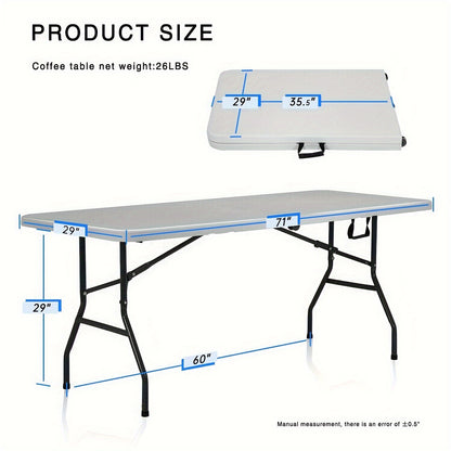 Outdoor Folding Table 4FT 6FT Portable Plastic Camping Dining Party Table with Carrying Handle Fold Up Table for Picnic BBQ Beach Backyard Events Wedding Market Stall Commercial Use Canada