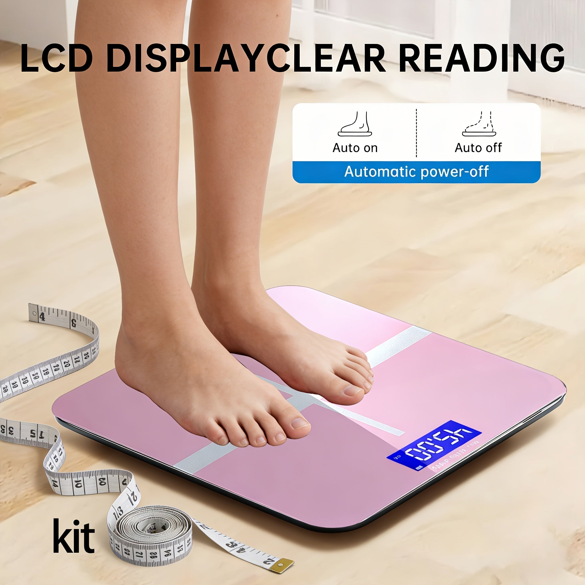 High Precision Bathroom Scale 396 lb with Temperature Display – HD LCD Digital Body Weight Scale, Large Platform, KG/LB Switchable, Auto Power-Off, Durable & Safe for Home Bathroom | Canada