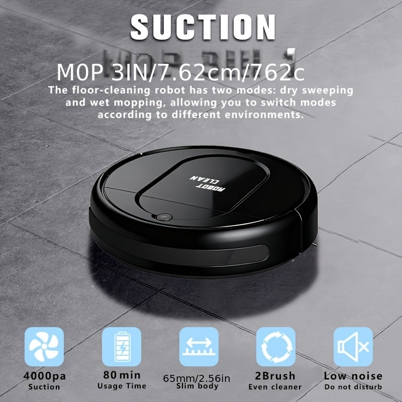 Robot Mop 3-in-1 Steam Cleaner with Spray, Mopping Dusting & Humidifying, Wet Dry Floor Mop 75-Min Runtime – Cordless, Ideal for Apartments Dorms Homes, Perfect Gift