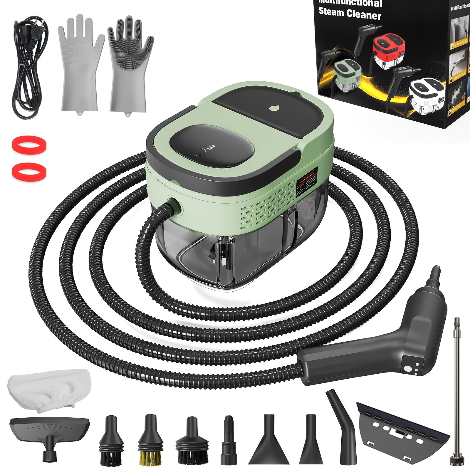 2500W Handheld Steam Cleaner with 54.1oz Large Water Tank – High Pressure Portable Steamer, 3-Level Adjustable Handle for Home, Car Detailing, Bed Bugs, Furniture & Grout | ShopVora CA