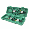 4-Piece Snap Ring Pliers Set 7-Inch Chrome Vanadium Steel - Heavy Duty Internal & External Circlip Removal Tool, Right Angle & Straight Bent Tip, Professional C-Clamp Ring Wrench Kit