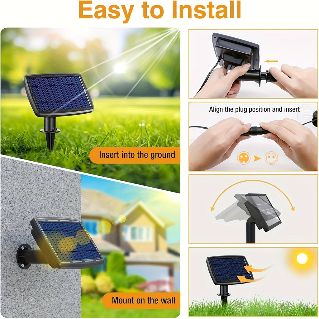 75ft Solar String Lights Outdoor with Shatterproof G40 Bulbs & Dimmable - Solar Powered Hanging Lights Suitable for Backyard, Garden, Patio, Balcony, Party Decoration, Plug-and-Play Installation (No Required)