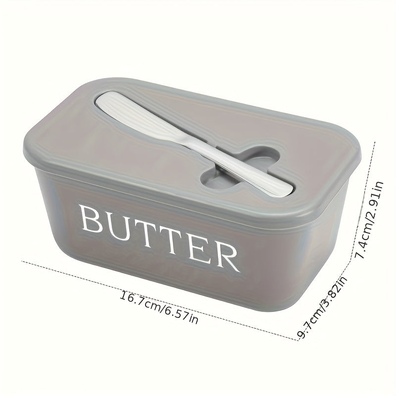 Food Grade PP Butter Dish with Knife - Large Countertop Butter Keeper, Easy-to-Clean Freshness Keeper with Sleek Lid Design for Home Kitchen
