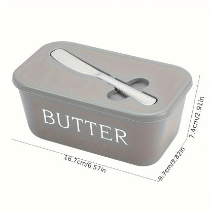 Food Grade PP Butter Dish with Knife - Large Countertop Butter Keeper, Easy-to-Clean Freshness Keeper with Sleek Lid Design for Home Kitchen