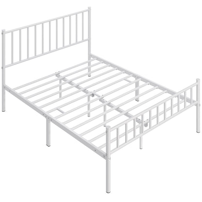 Metal Platform Bed Frame Vertical Bar Headboard Minimalist Farmhouse Metal Bed Foundation with Underbed Storage Twin Full Queen Size for Guest Room Loft Condo Apartment Bedroom Canada